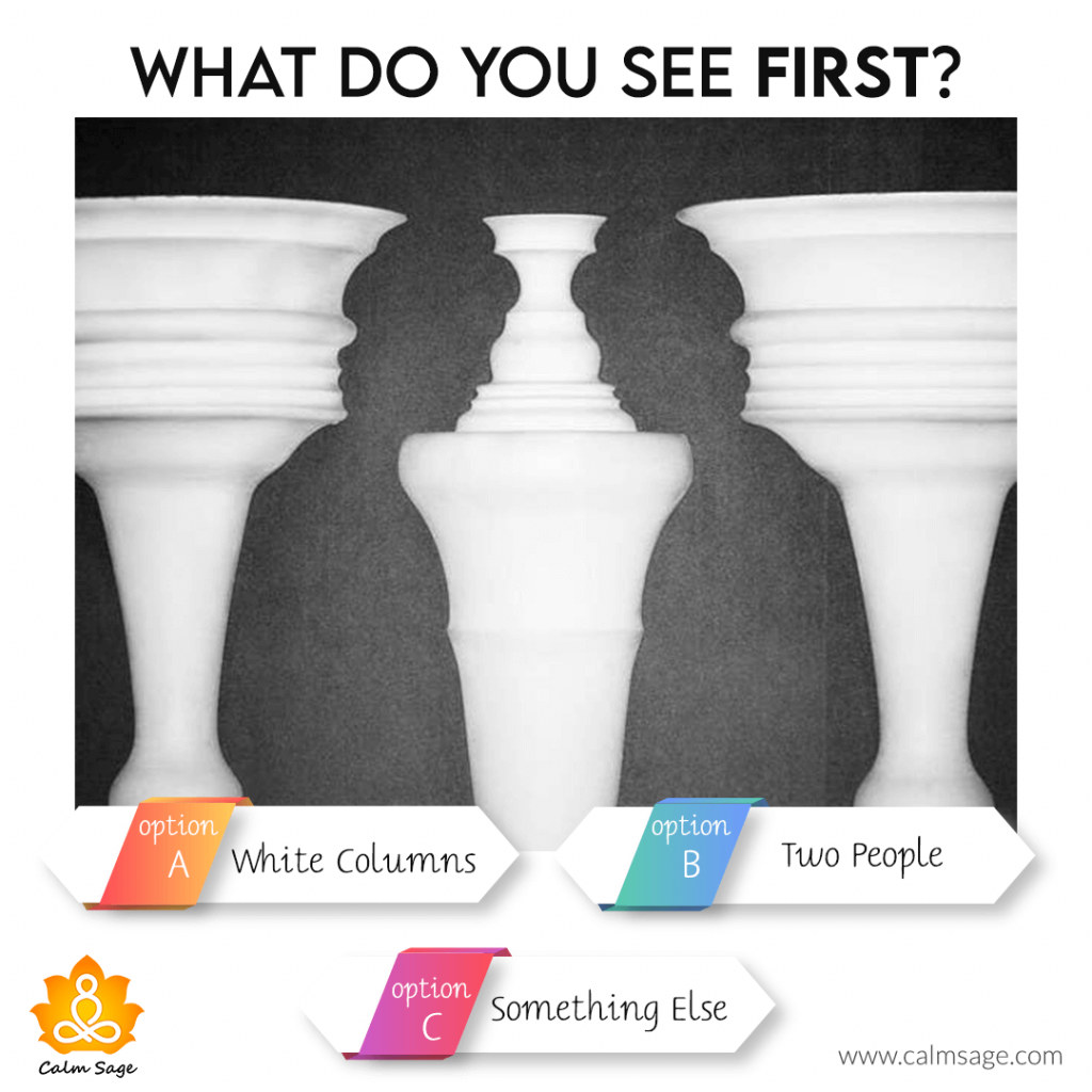 what do you see first white column, two people or something else