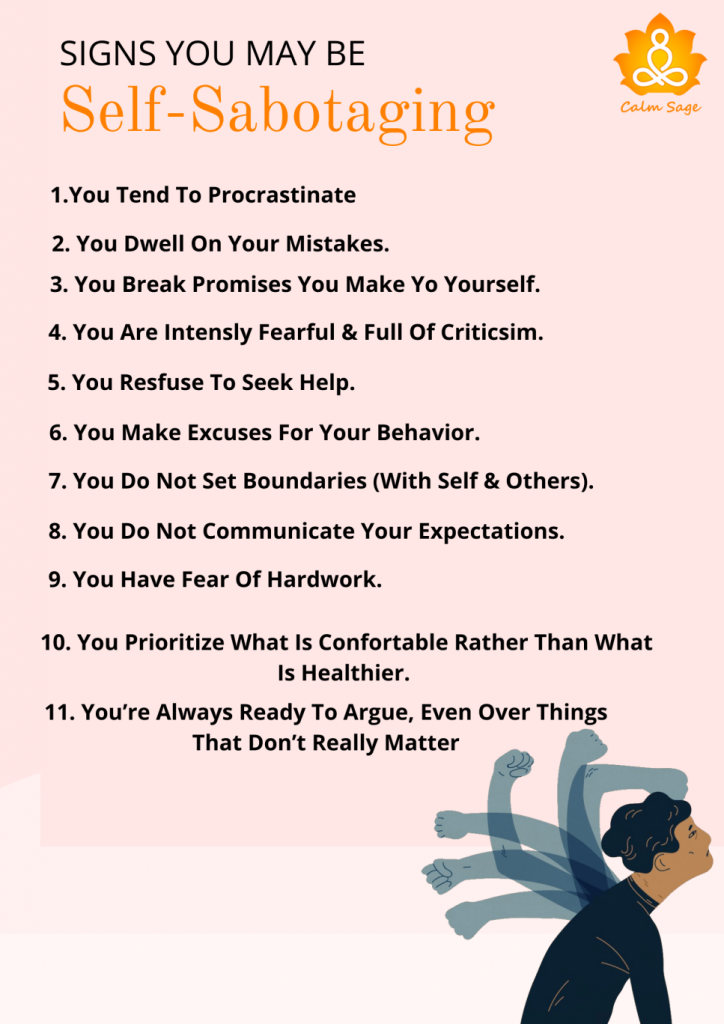 Sign Checklist of Self-Sabotaging