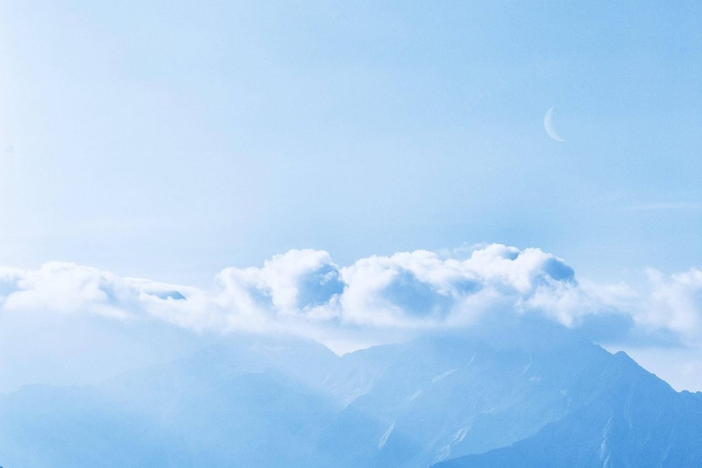 Sky, clouds, mountains