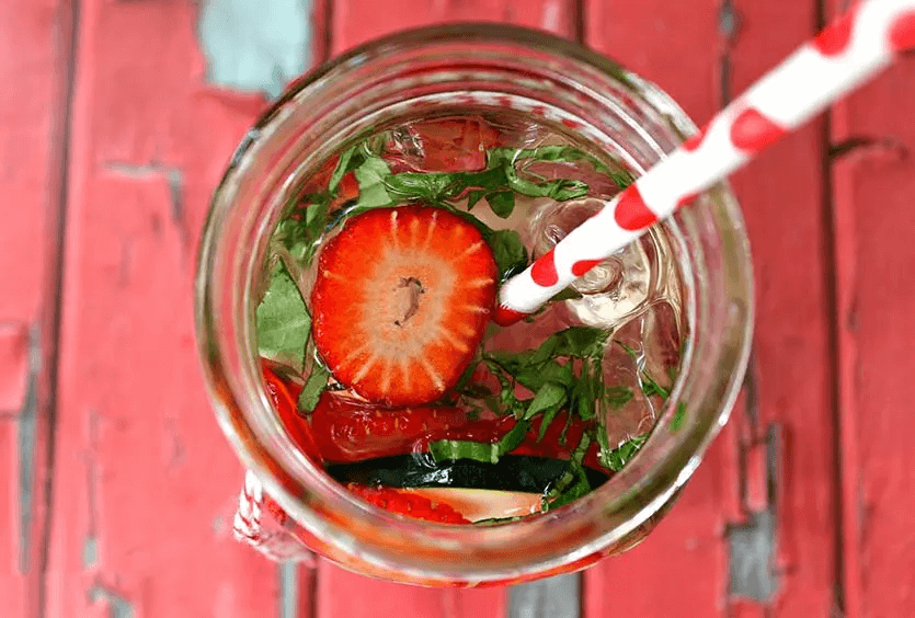 Strawberry Basil Detox Water