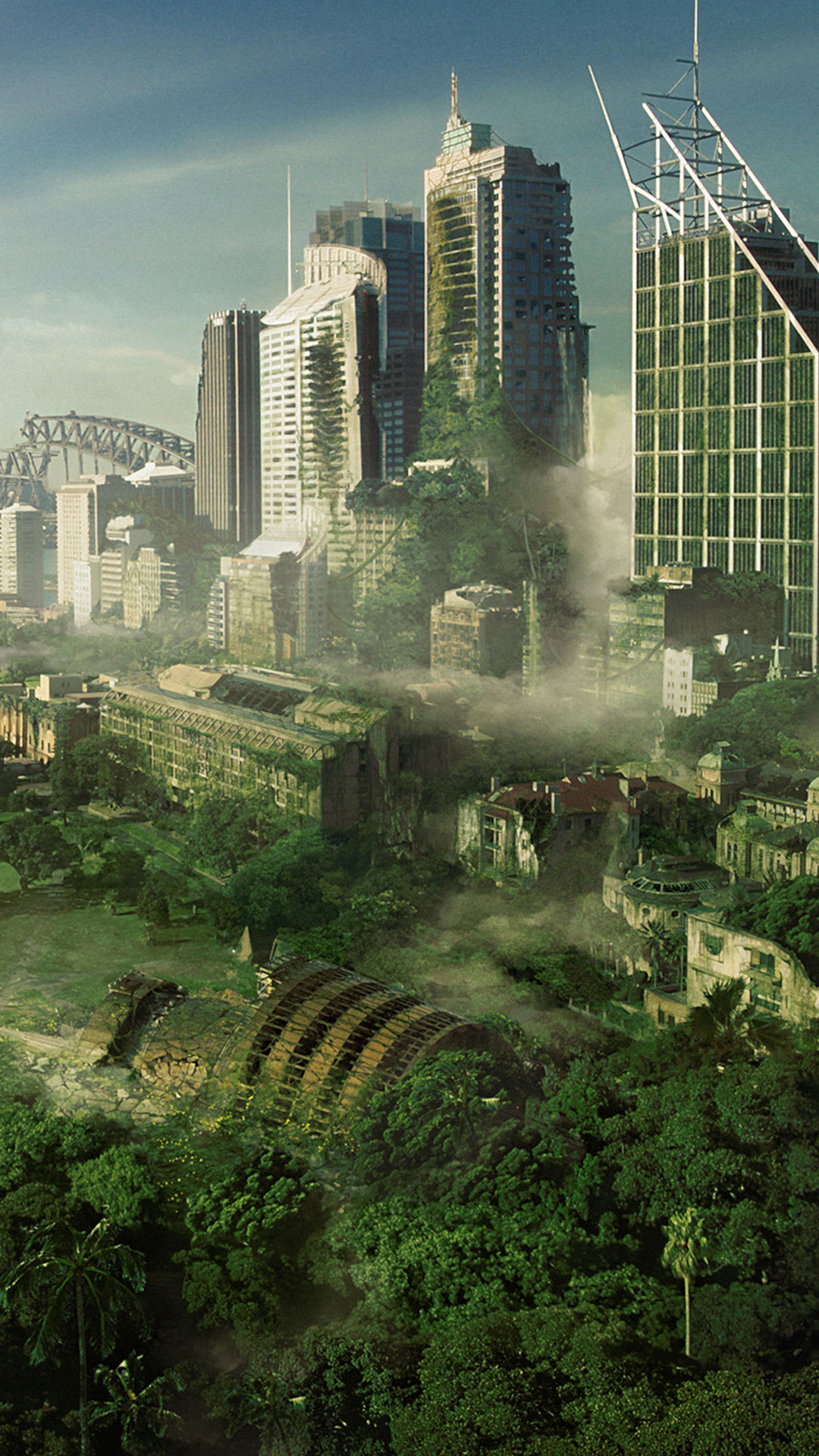 Futuristic Matte Painting Of A City - a calm iPhone wallpaper