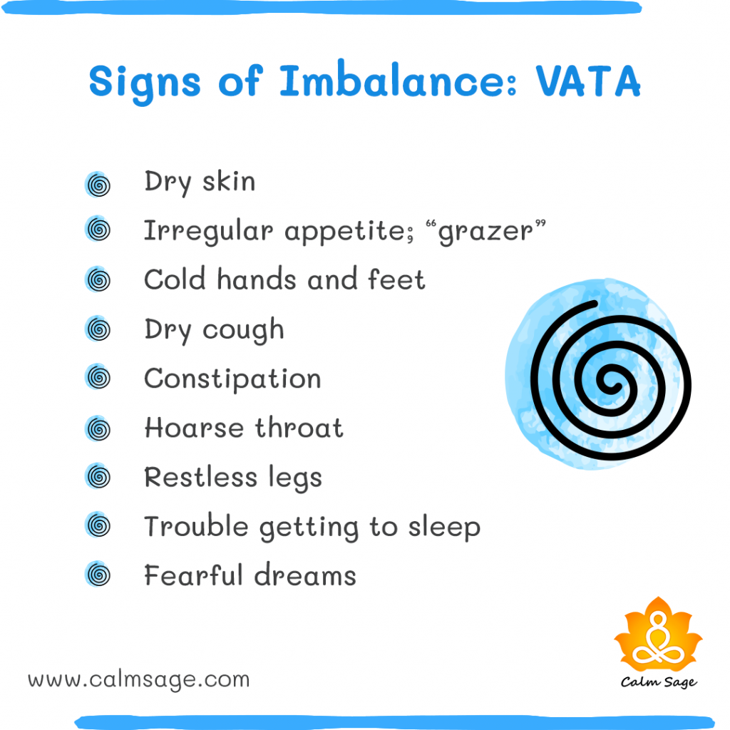 Vata Dosha - signs of imbalance