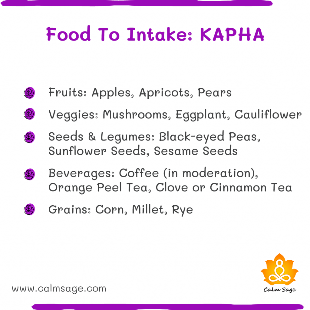 foods to intake kapha