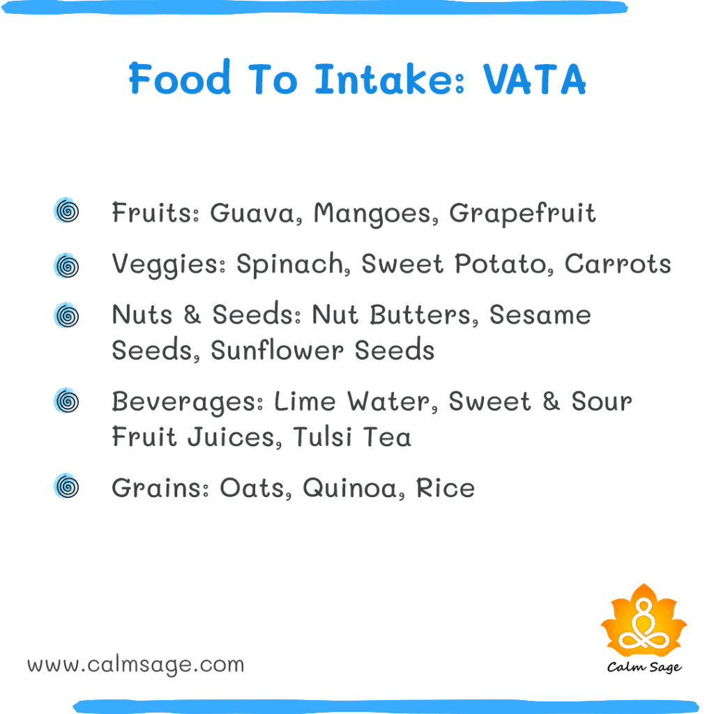 foods to intake vata