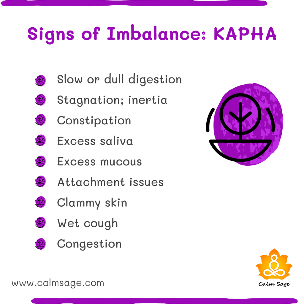 kapha - signs of imbalance