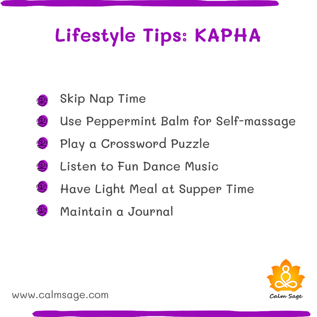 lifestyle tips kapha