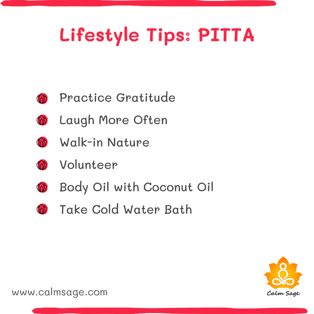 lifestyle tips pitta