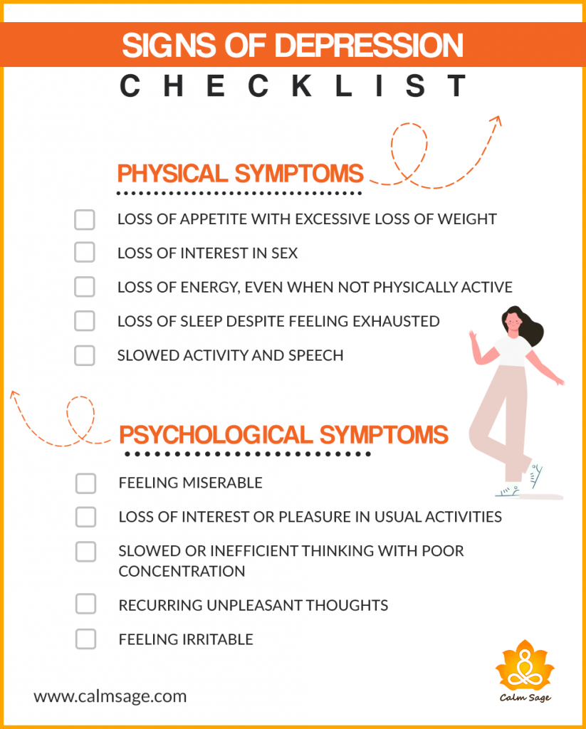 signs of depression check list