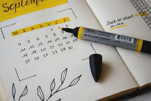 Use a day planner or calendar