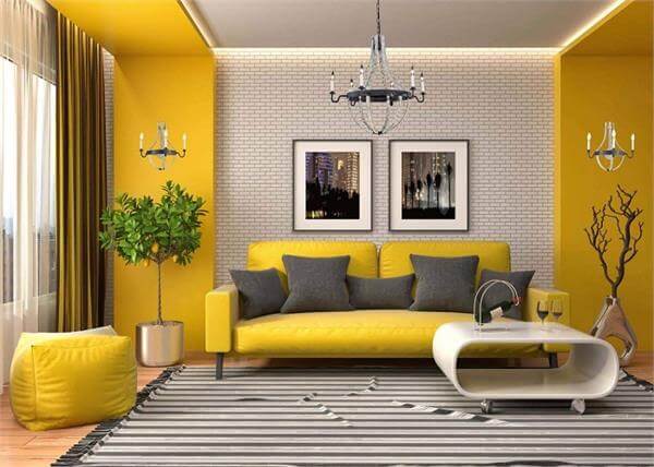 Yellow - positive colours for home