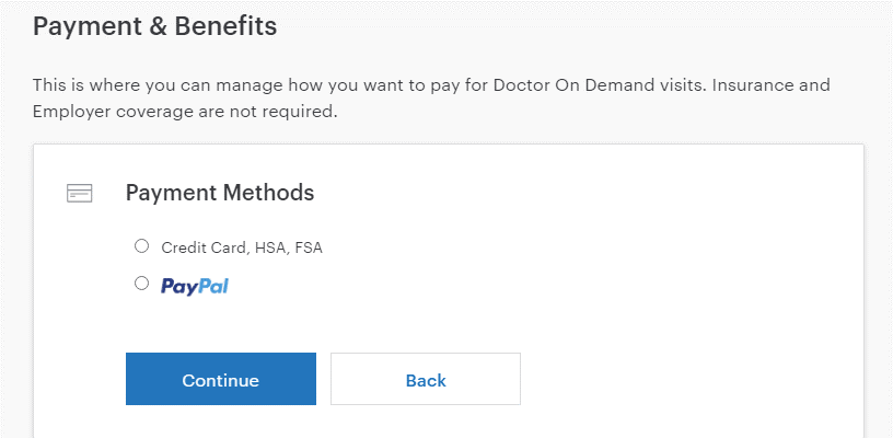 Doctor on Demand payments and benefits