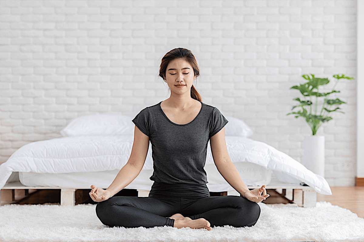 meditation near the bed