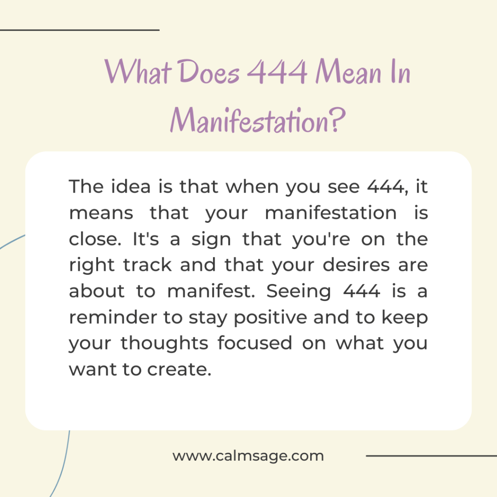 What Does 444 Mean In Manifestation
