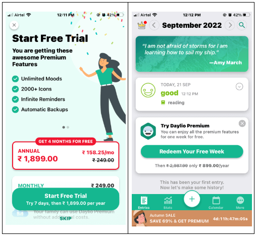 daylio app paid version features