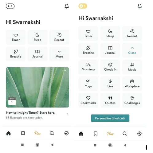 insight time dashboard