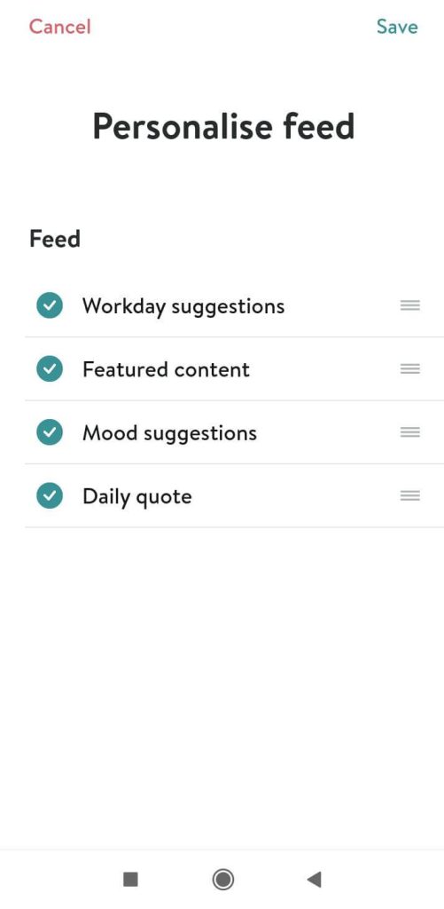 personalise feed