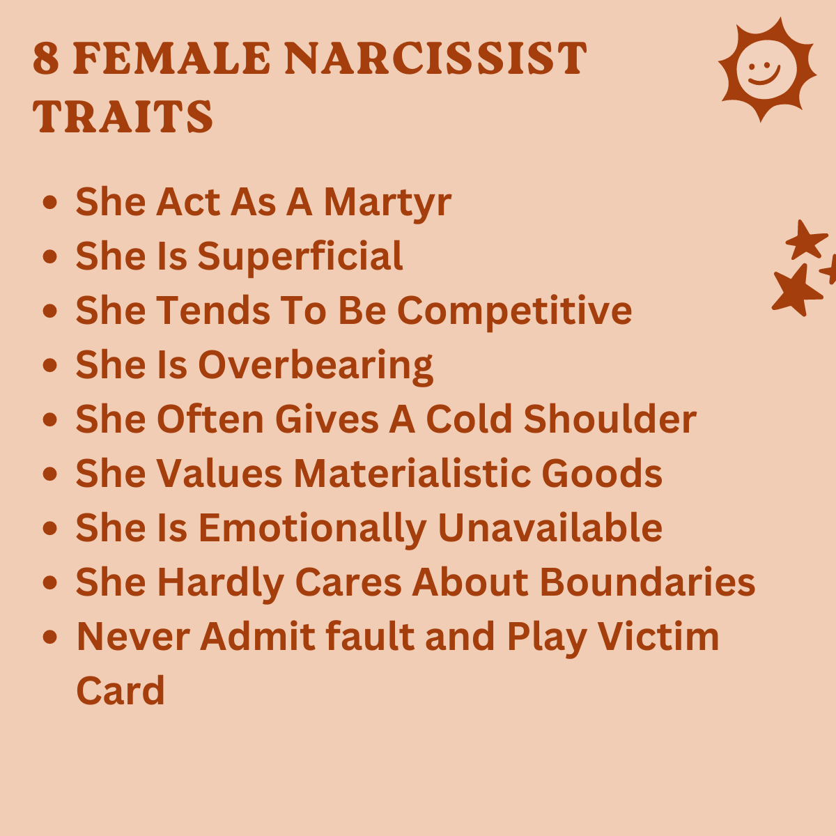 Female Narcissist traits