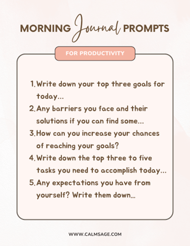 Morning Journal Prompts For Productivity