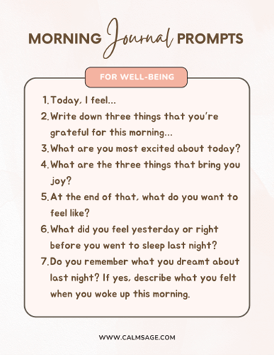 Morning Journal Prompts For Well-Being