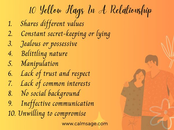 Yellow flags in relationships